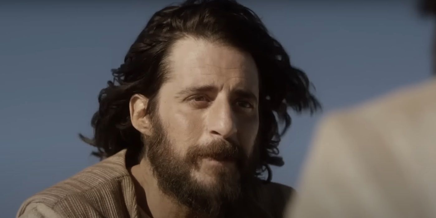 Jonathan Roumie, talking to someone, as Jesus Christ in The Chosen Season 5