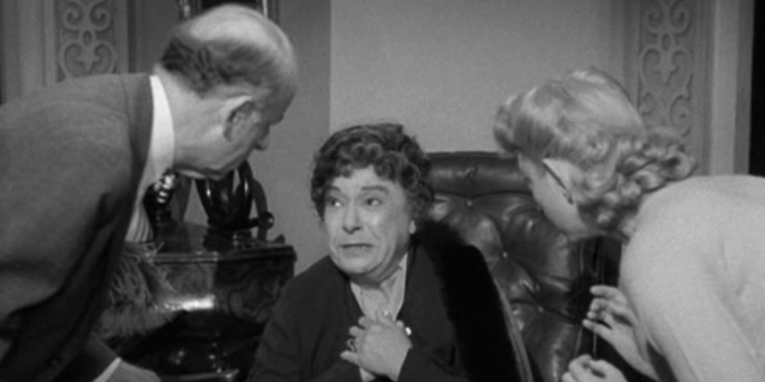 Josephine Hull, scared, in 'Harvey'