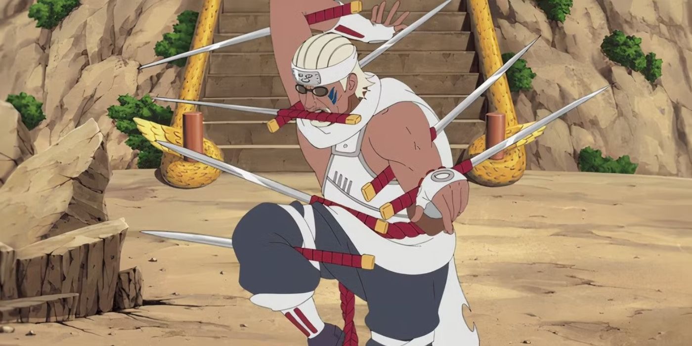 Killer Bee wields many swords, including one in his mouth in Naruto.