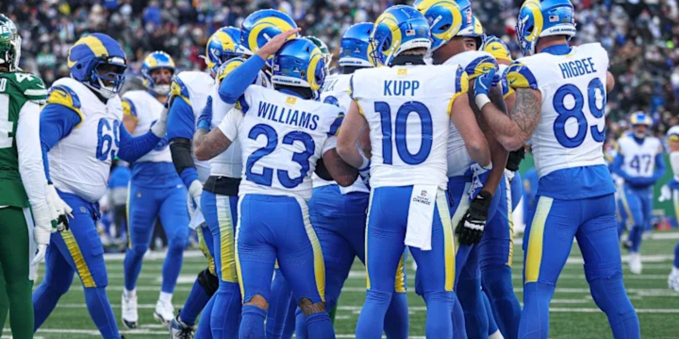 The Los Angeles Rams celebrate.