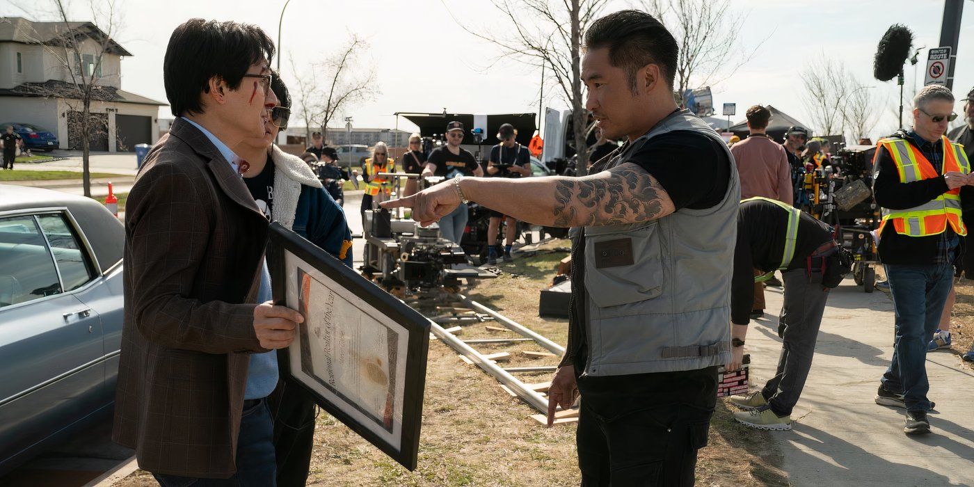 Ke Huy Quan with director Jonathan Eusebio on the sets of Love Hurts