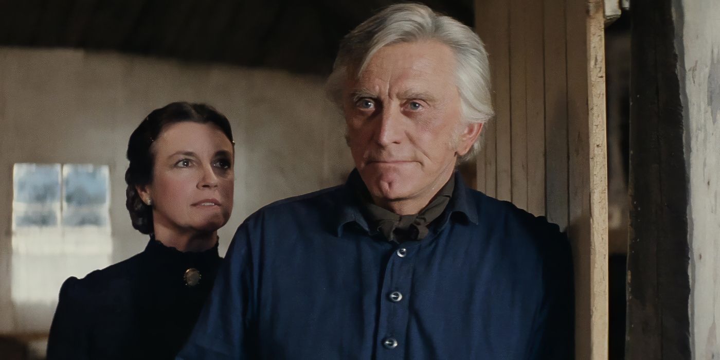 Lorraine Bayly as Rosemary Hume beside Kirk Douglas as Harrison in &lsquo;The Man from Snowy River&rsquo;