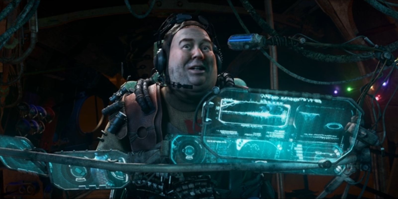 Gribble, played by Dan Fogler, sits while looking excited in 'Mars Needs Moms'.