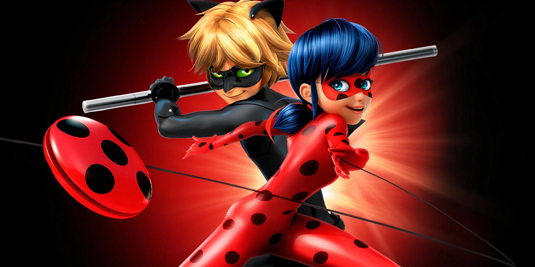 Ladybug and Cat Noir in the tv series Miraculous: Tales of Ladybug and Cat Noir.