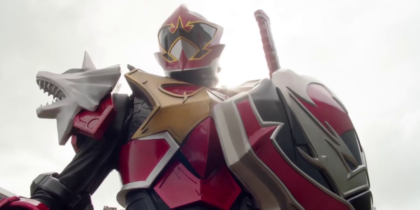 The Wolf Warrior looking up in Power Rangers: Mystic Force