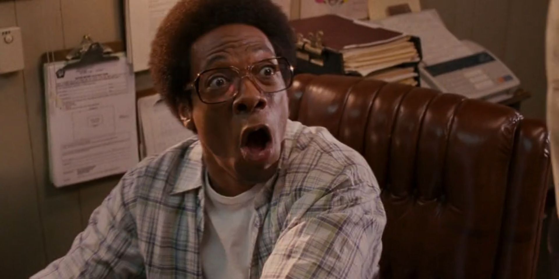 Norbit Rice, played by Eddie Murphy, looks shocked in 'Norbit'.