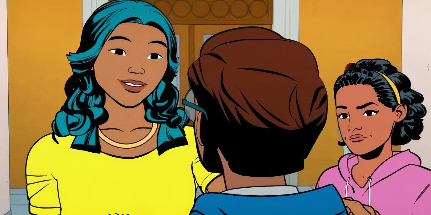 Pearl resting her hand on Peter&rsquo;s shoulder in Your Friendly Neighborhood Spider-Man