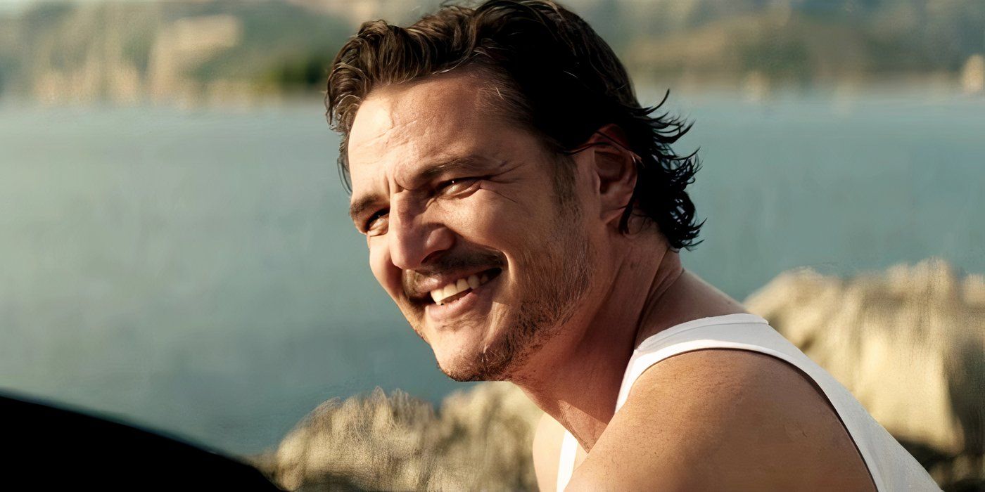 Pedro Pascal in The Unbearable Weight of Massive Talent smiling at someone beachside