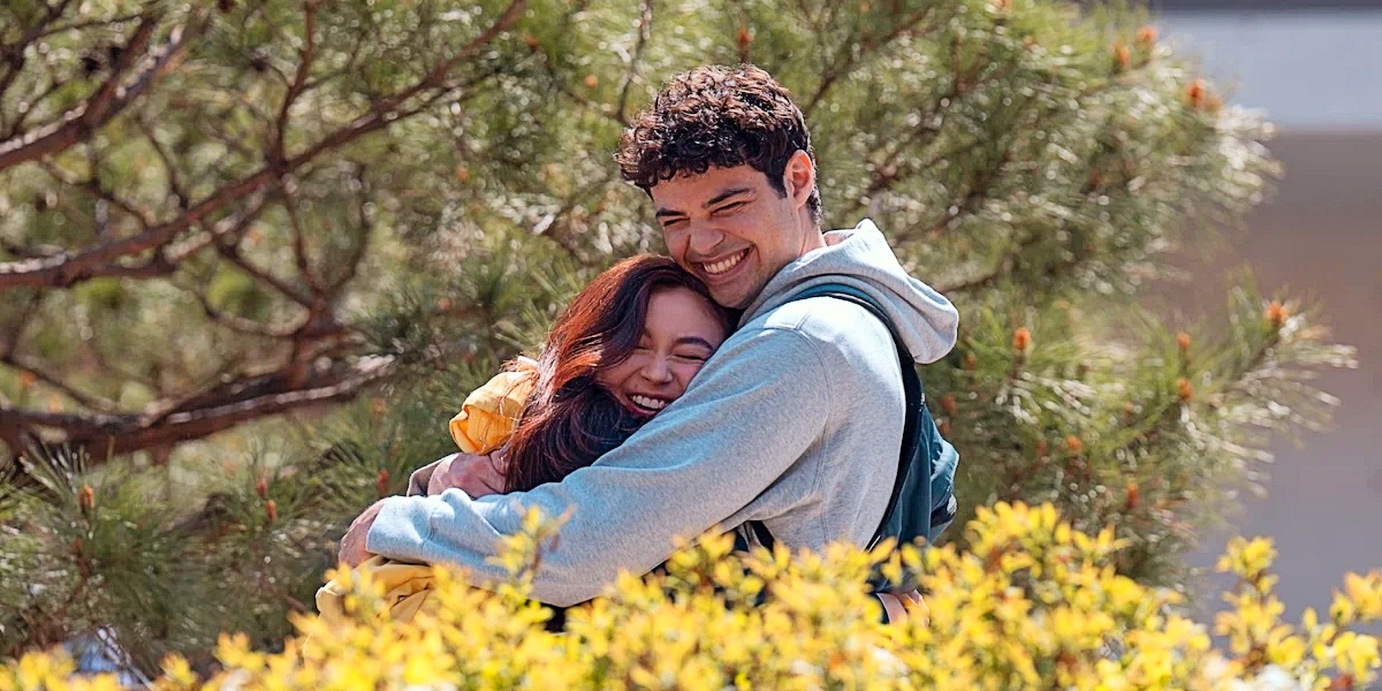 Peter Kavinsky and Kitty Song Covey hugging in XO, Kitty Season 2