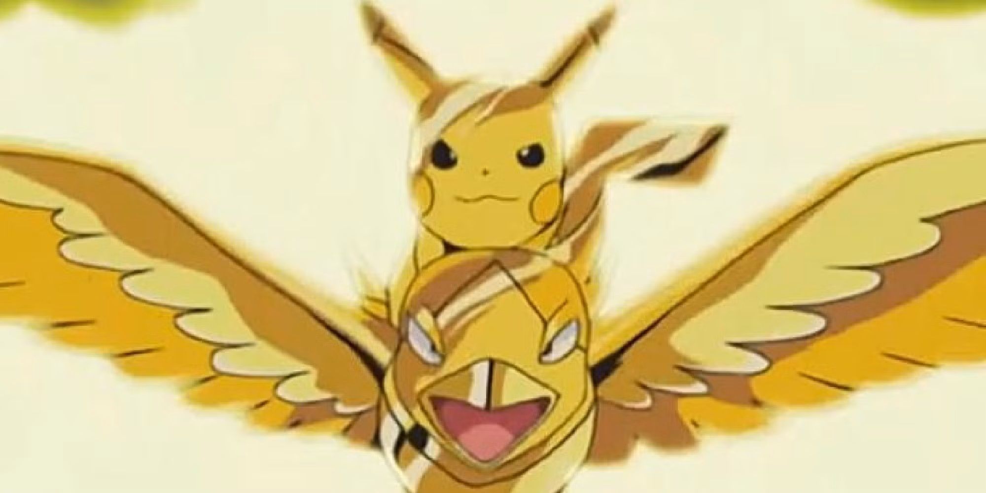 Pikachu and Swellow covered in Thunder Armor in Pokémon.