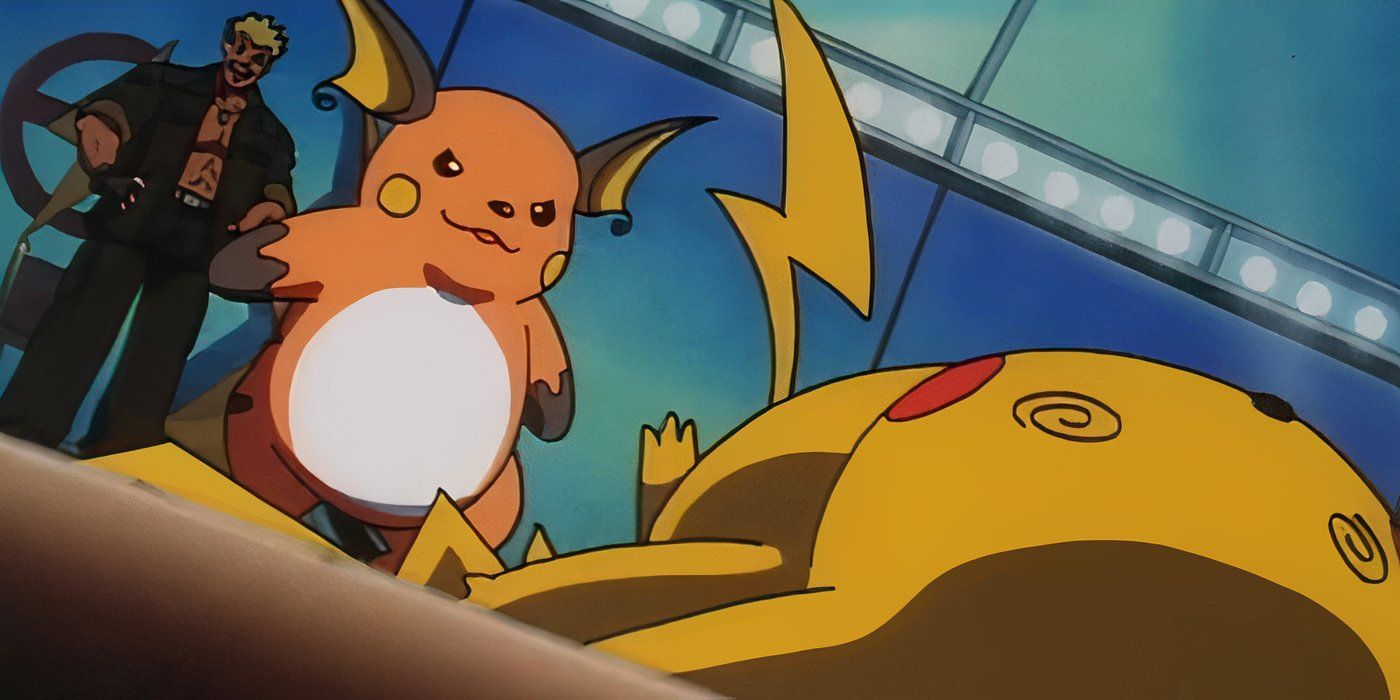 Raichu sneering at Pikachu (knocked out) in Pokémon