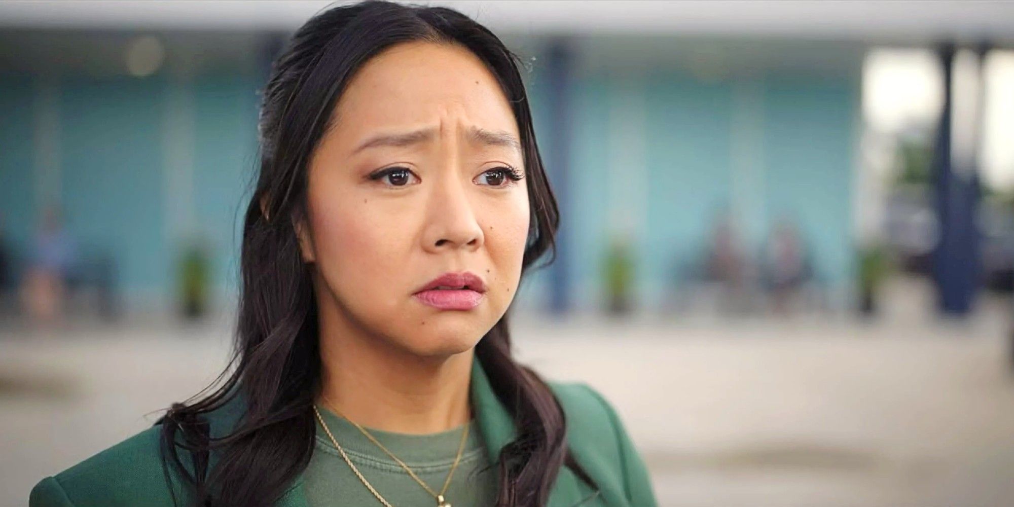 Stephanie Hsu as Ruby Yao looking sad in Laid Season 1.