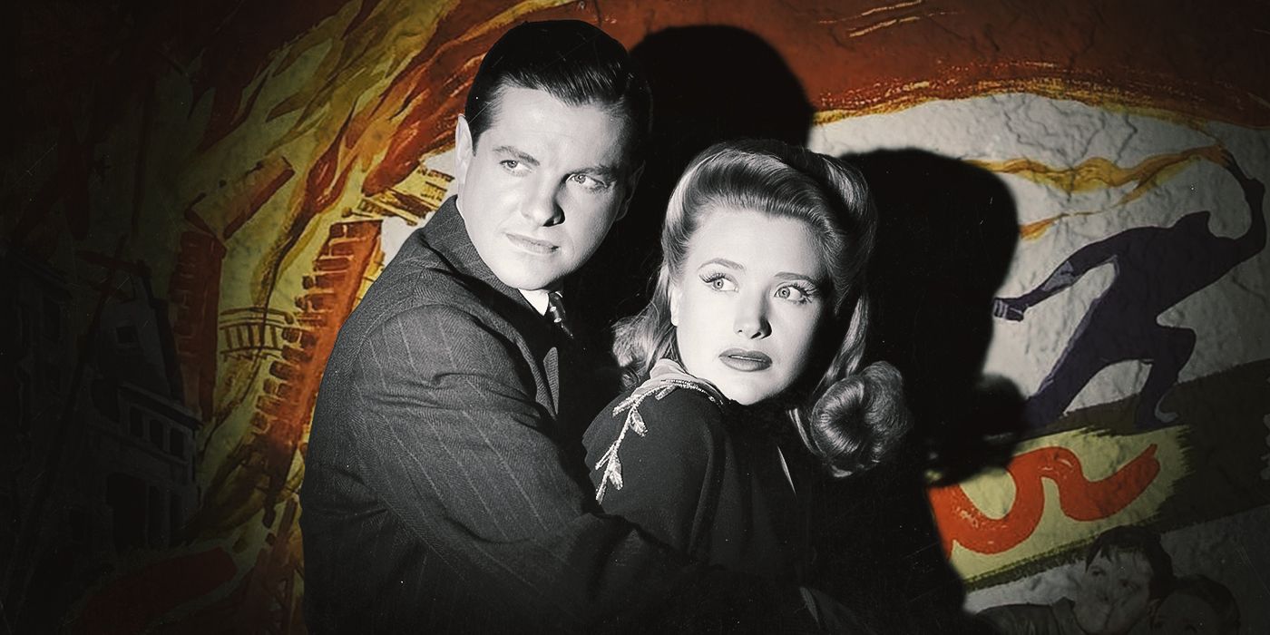 Custom image of Robert Cummings and Priscilla Lane in Alfred Hitchcock's Saboteur (1942)