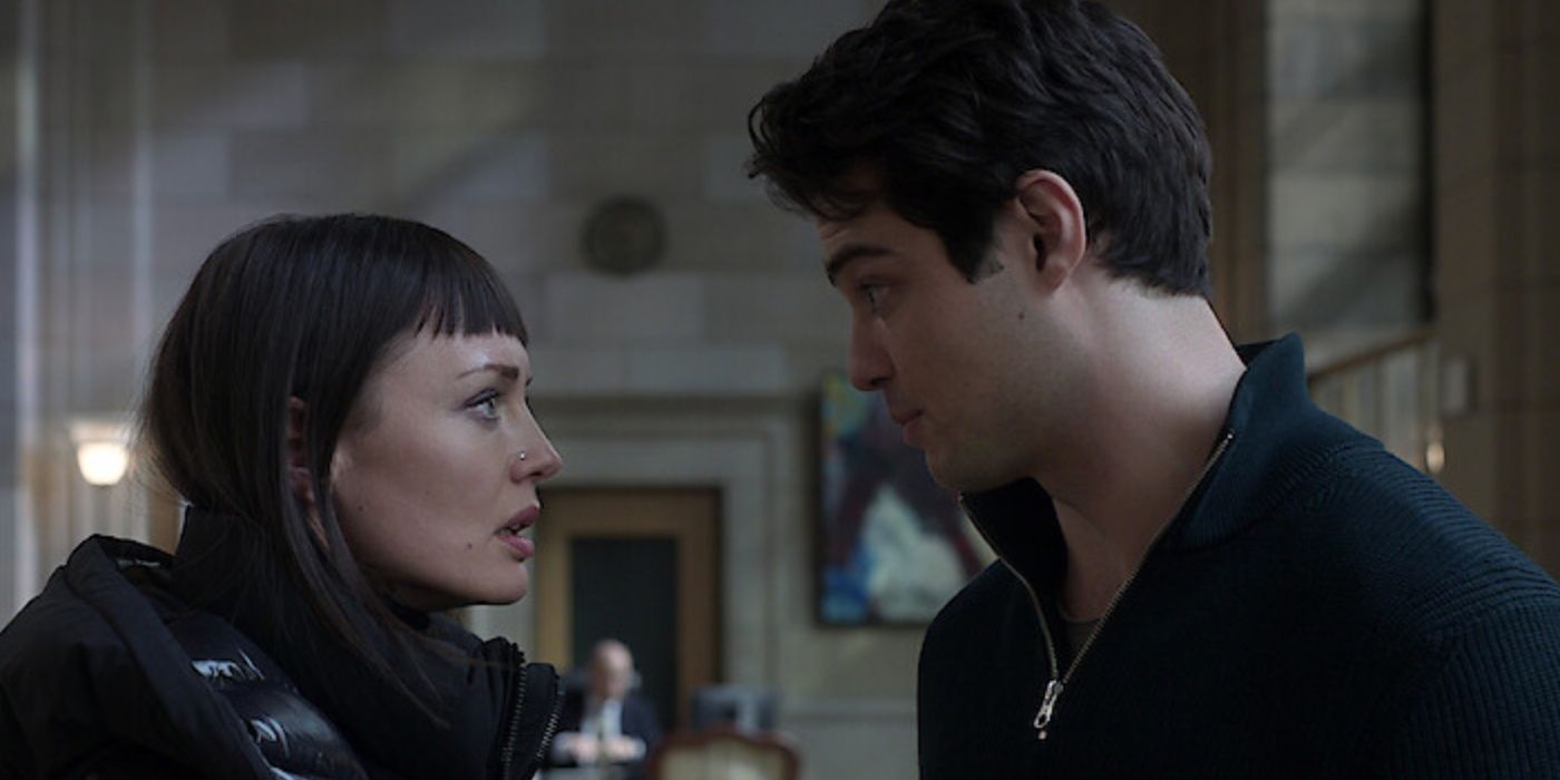 Laura Haddock as Max and Noah Centineo as Owen in 'The Recruit'