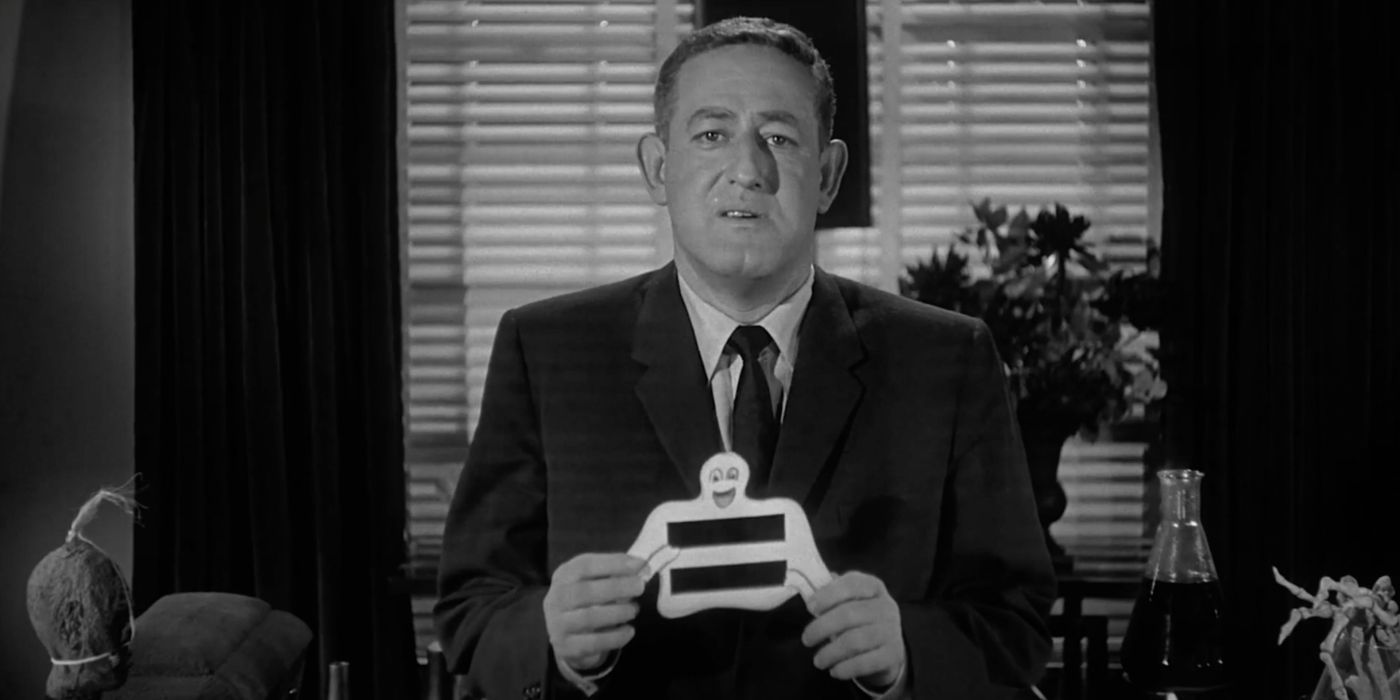 Director William Castle introduces his gimmick, &ldquo;Illusion-O,&rdquo; in the trailer for 13 Ghosts (1960).