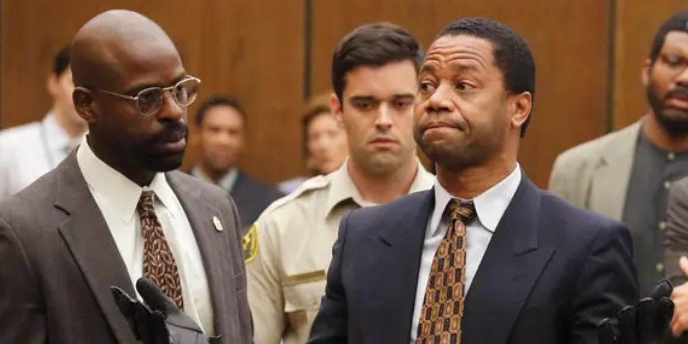 Sterling K. Brown as Christopher Darden and Cuba Gooding Jr. as O.J. Simpson in &lsquo;The People v. O.J. Simpson: An American Crime Story&rsquo;