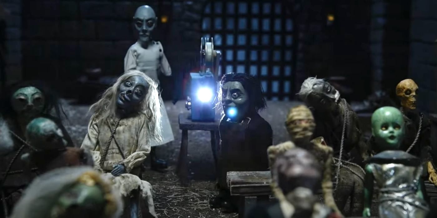 The Shudder documentary series Horror's Greatest uses puppets and miniatures for the opening title sequence.