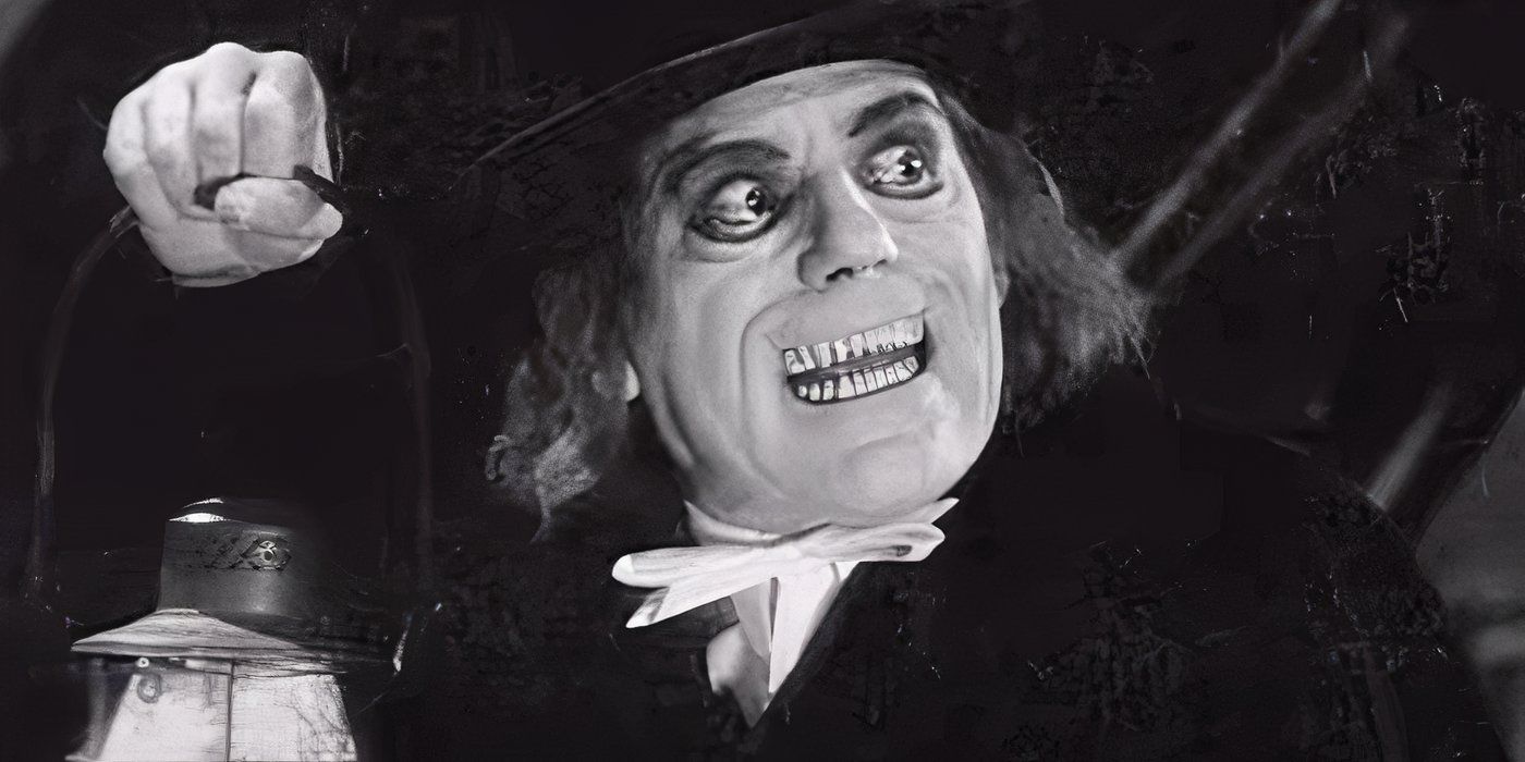 Lon Chaney plays The Man in the Beaver Hat in the lost 1927 film, London After Midnight, which Turner Classic Movies reconstructed using stills in 2002.