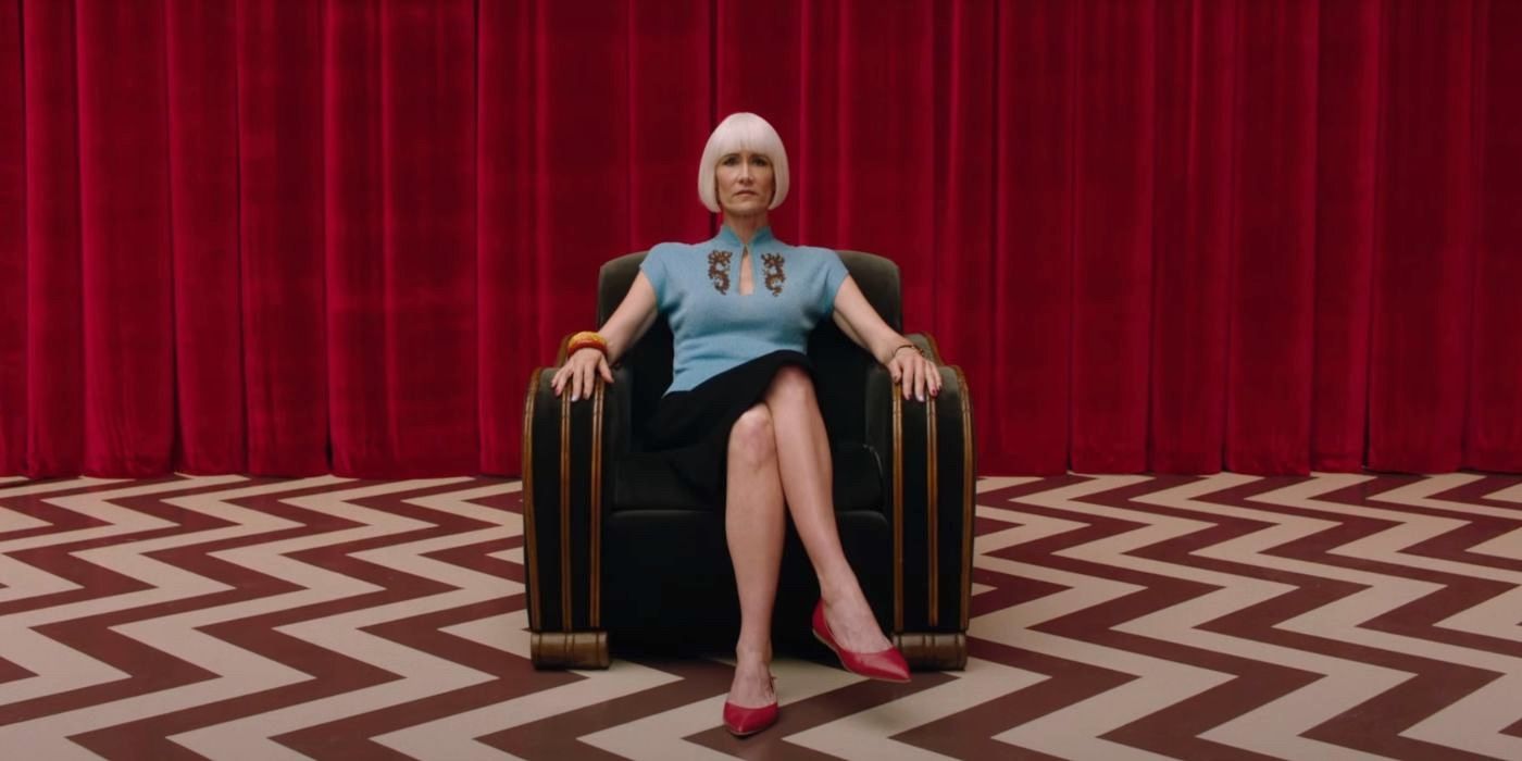 Diane (Laura Dern) sits in the Red Room in Twin Peaks: The Return.