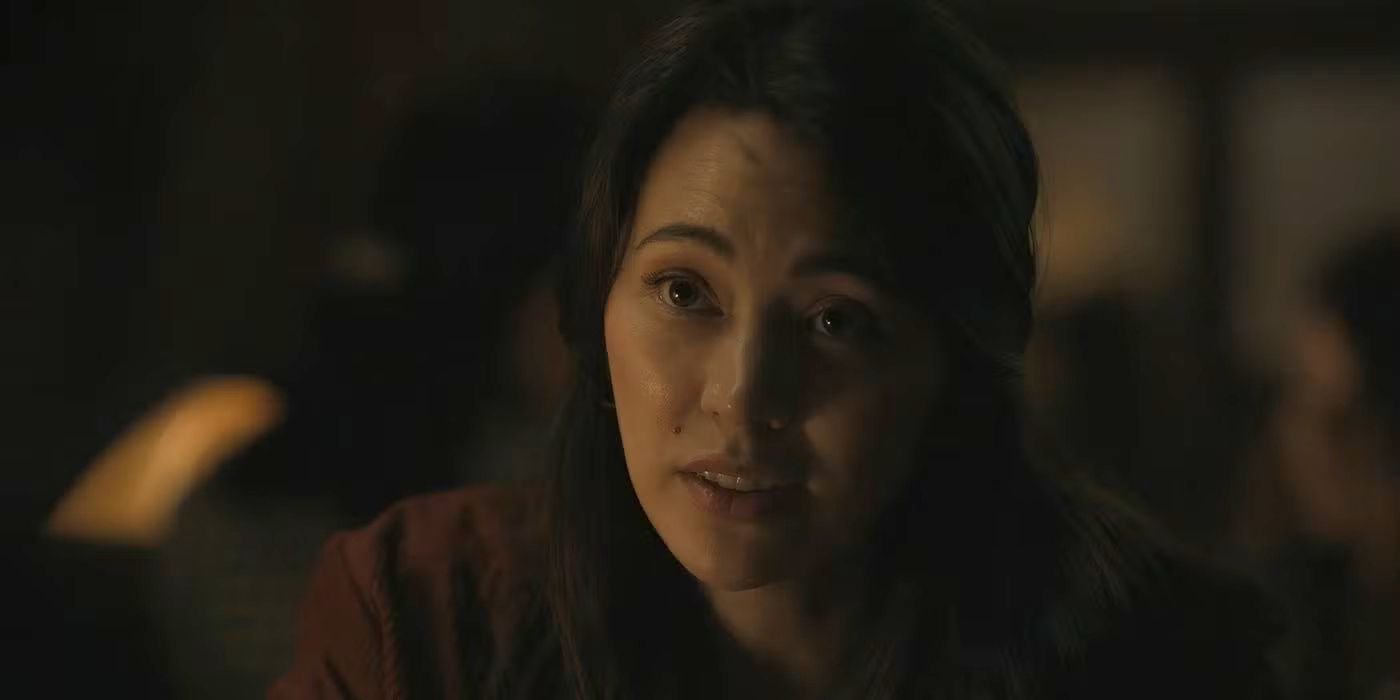 Helen (Jessica Henwick) talking to Daniel offscreen in Silo Season 2