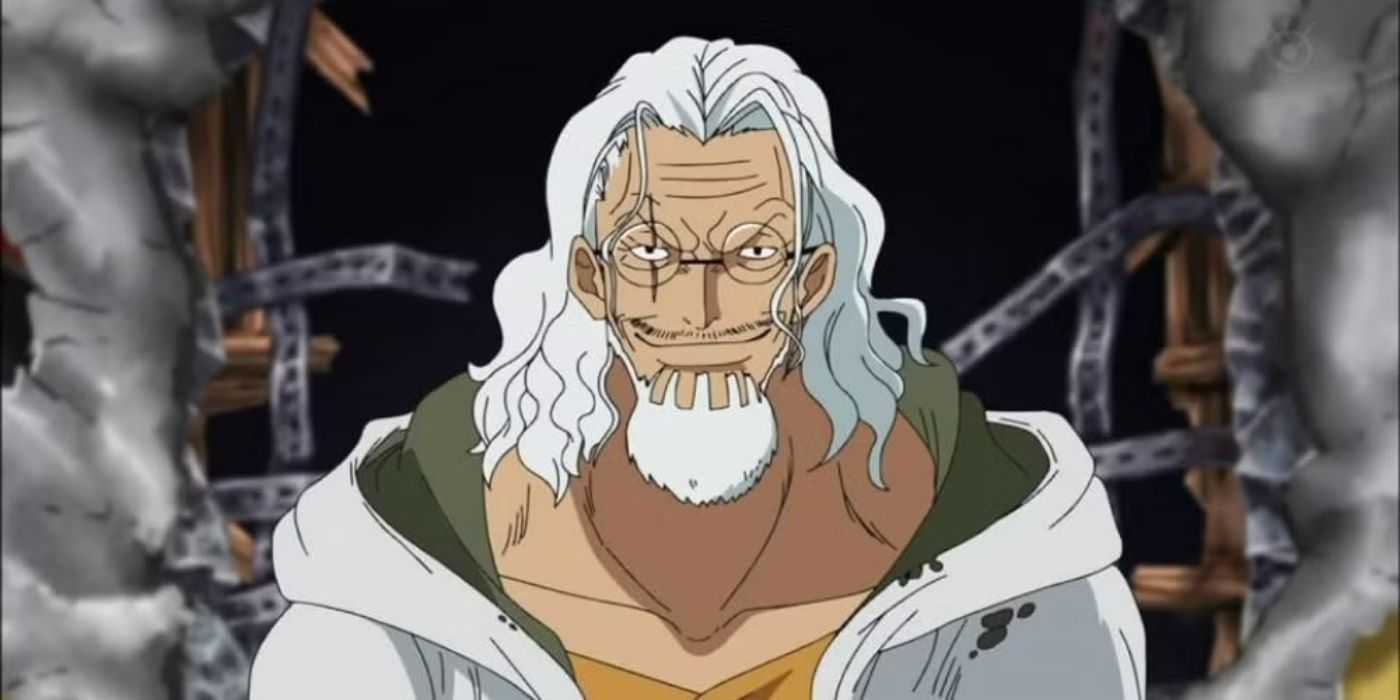 Silvers-Rayleigh smiling wickedly in One Piece.