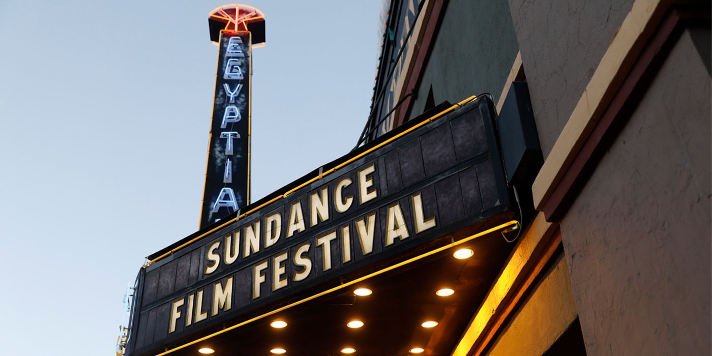 The Egyptian marquee lit up at Sundance Film Festival