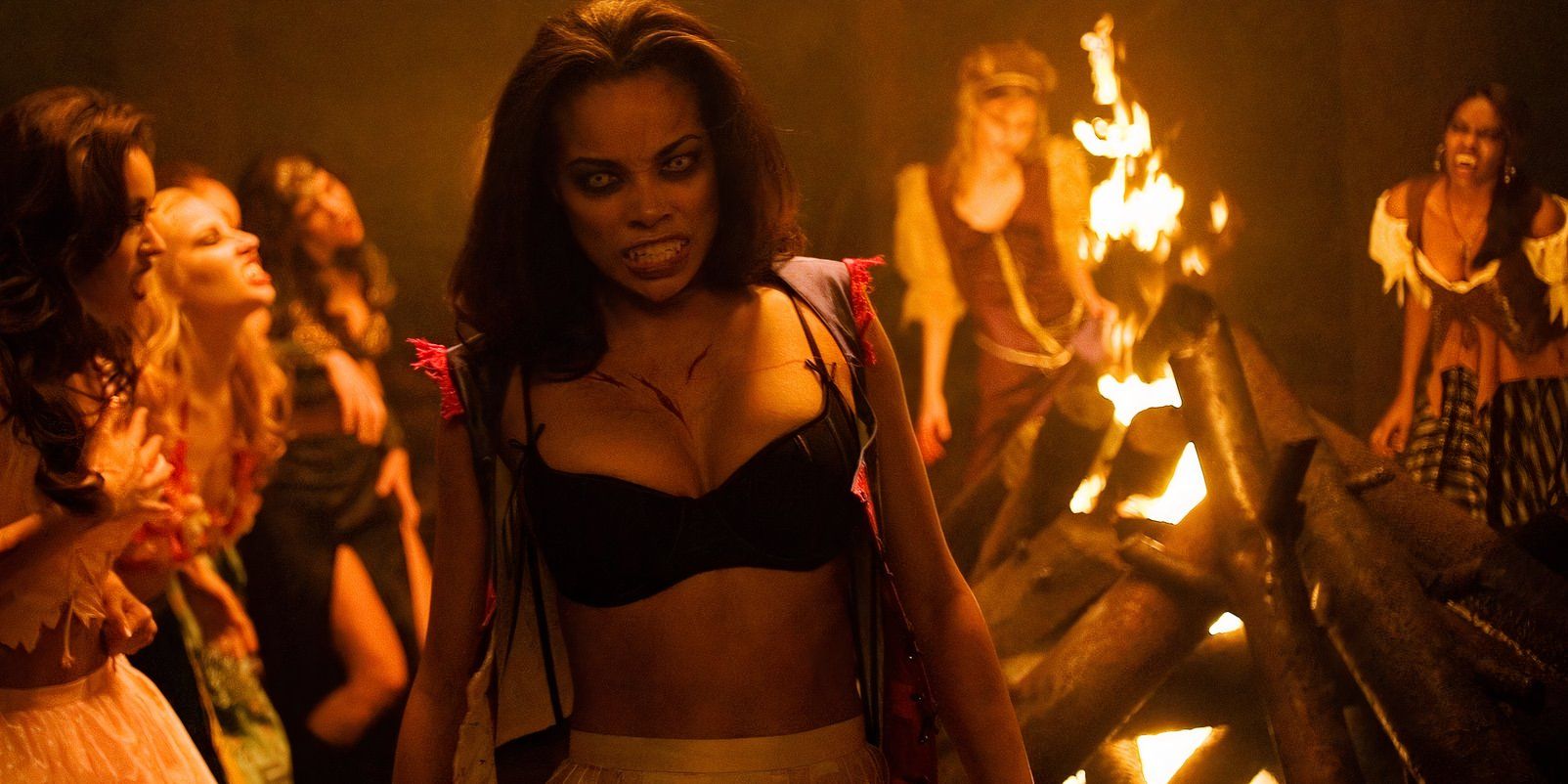 A group of women begins to transform into werewolves in Trick r Treat