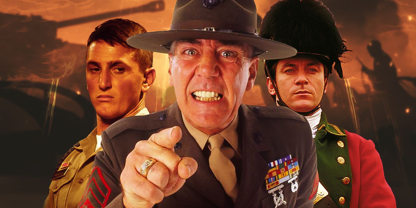 Blended image showing the villains from Casualties of War, Full Metal Jacket, and The Patriot