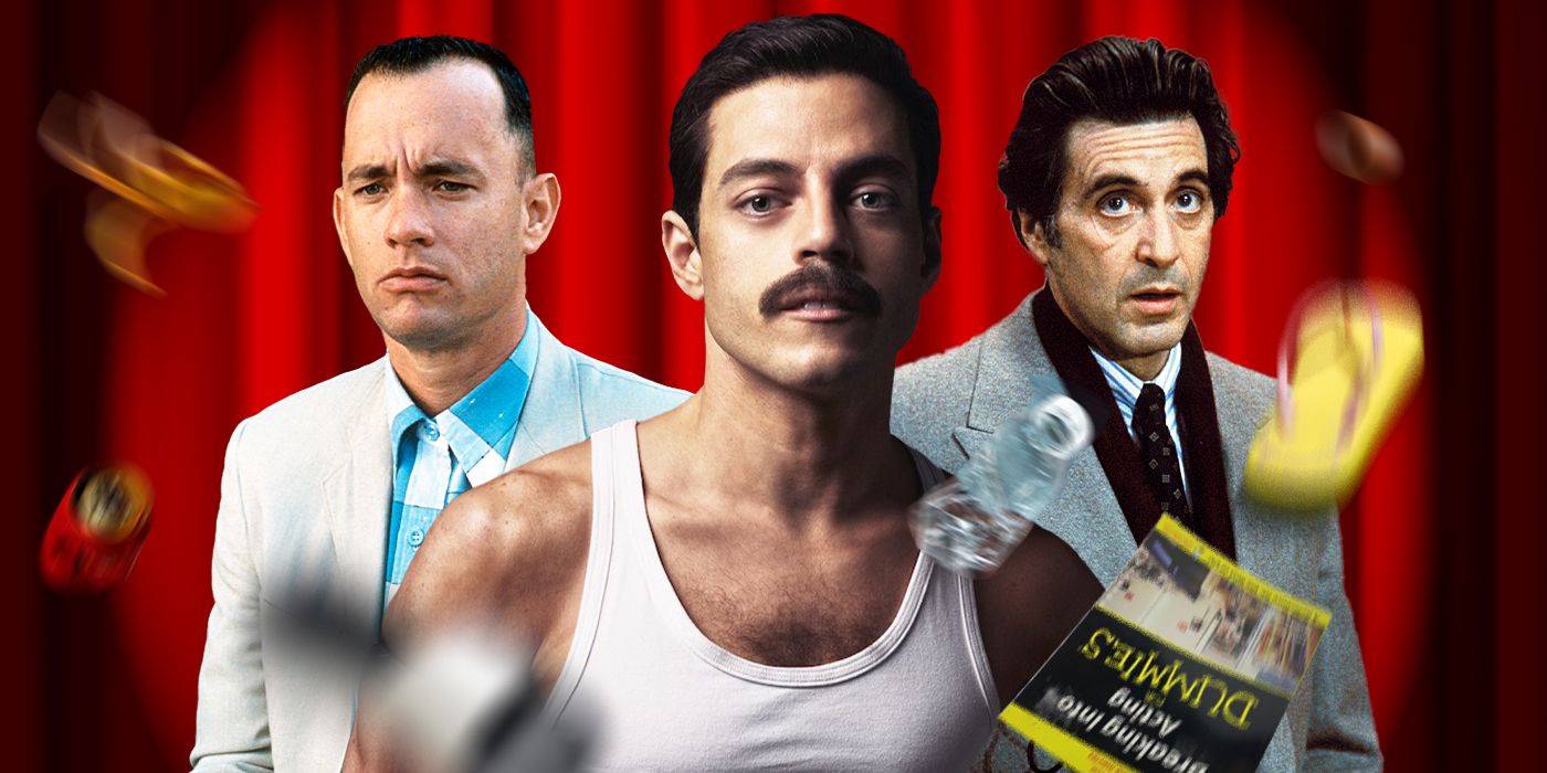 Blended image showing characters from Forrest Gump, Bohemian Rhapsody, and Scent of a Woman