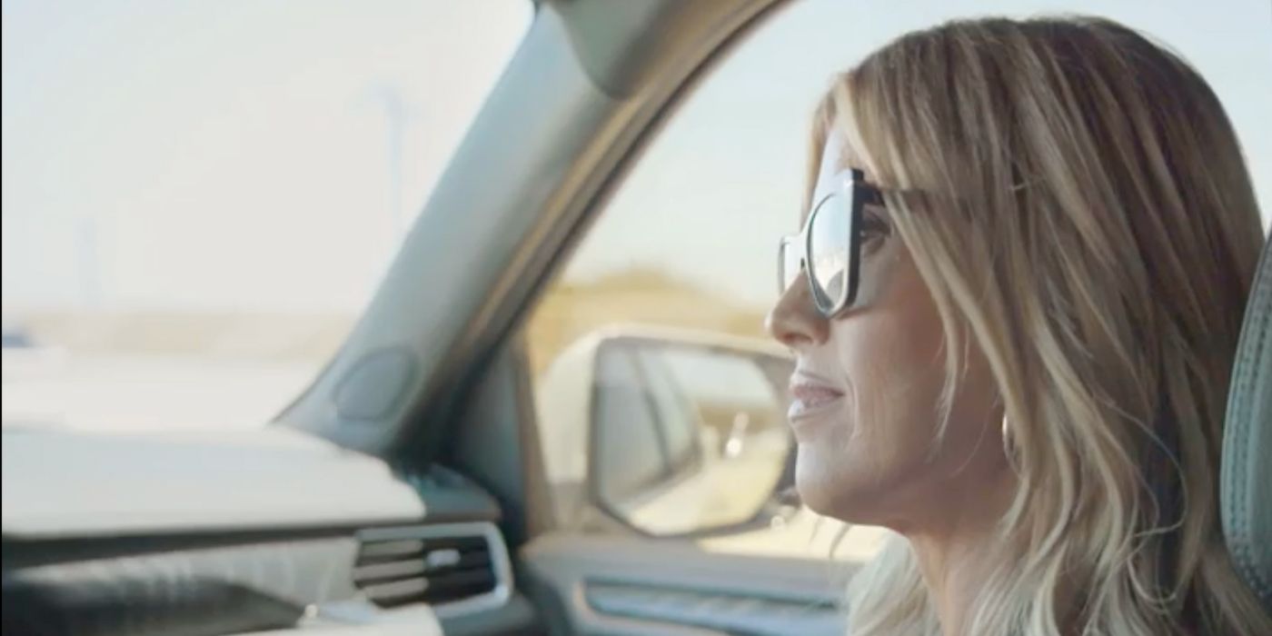 Christina Hall in the car on &lsquo;The Flip Off.'