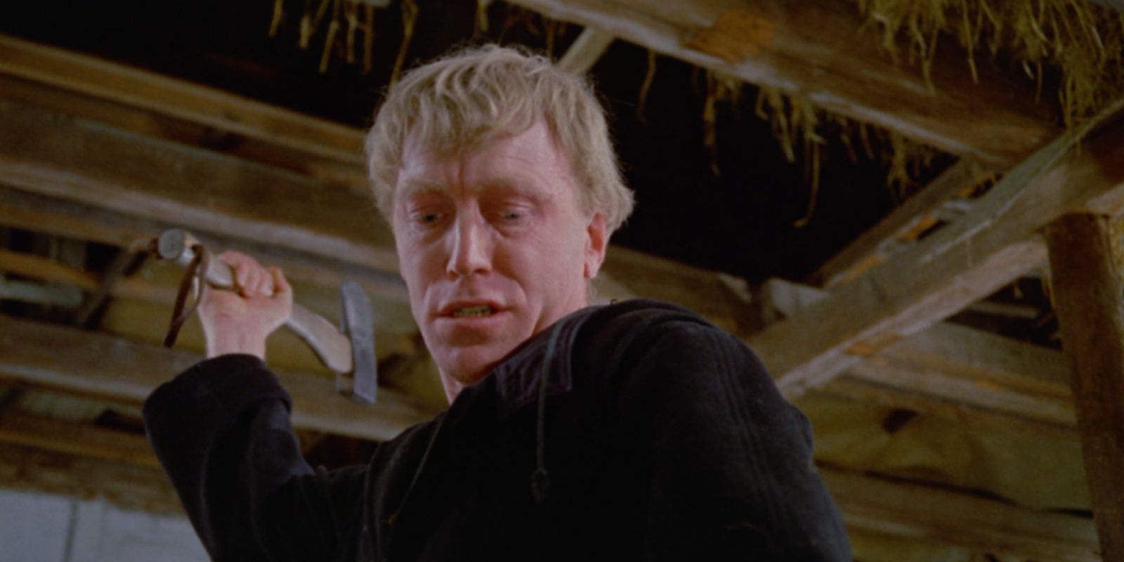 A man wielding an axe in The Night Visitor 1971