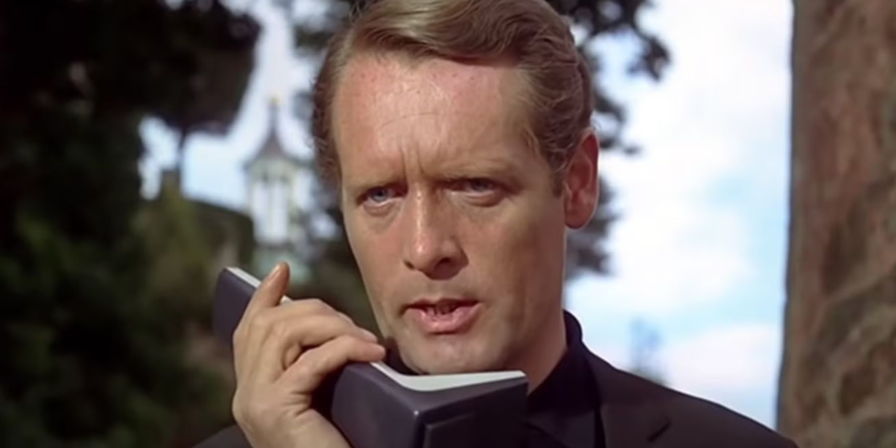 Patrick McGoohan on the phone in The Prisoner