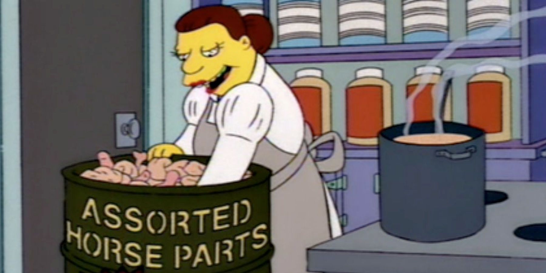 lunch-lady-reaching-into-barrel-of-horse-meat