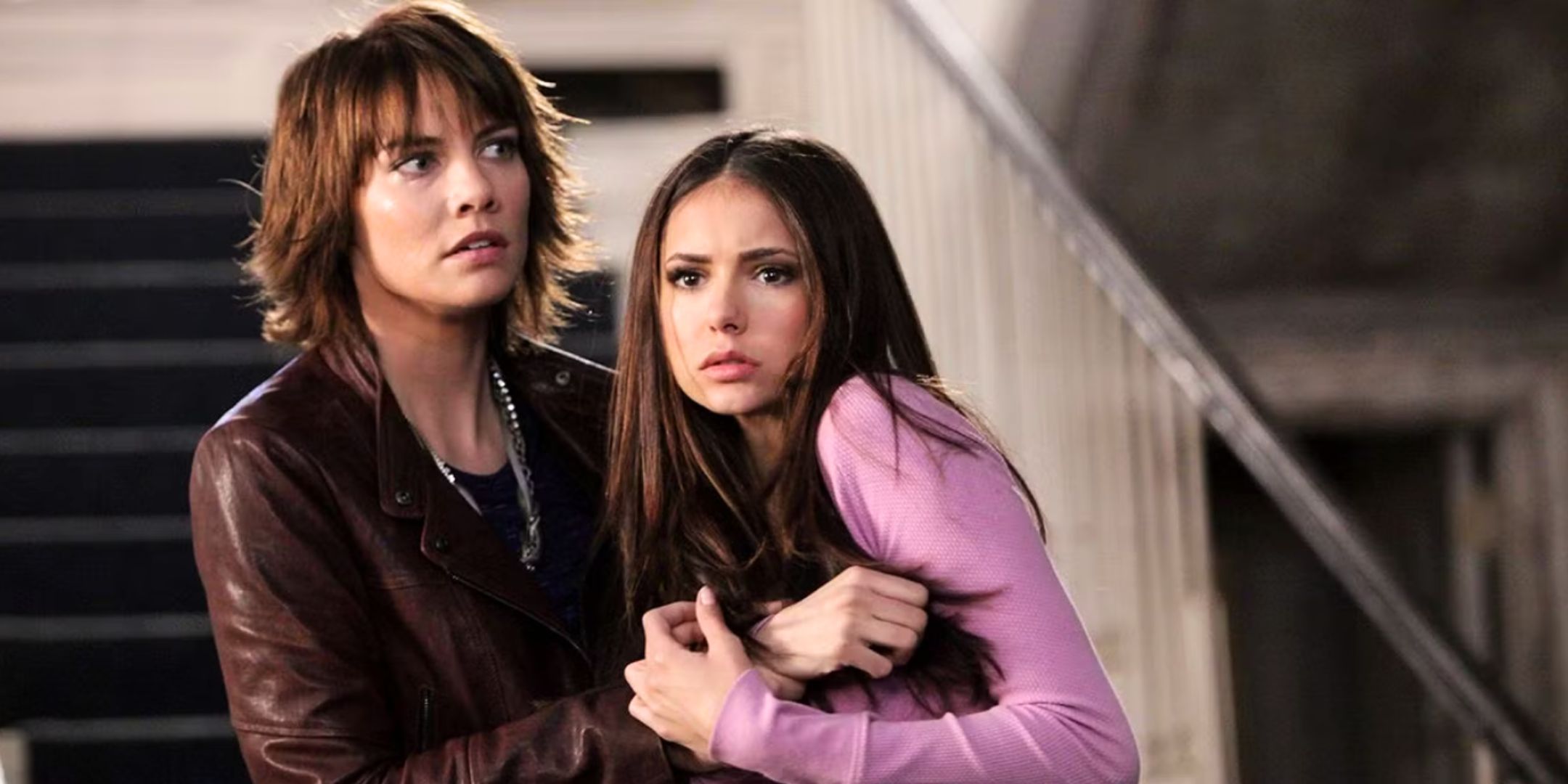 Lauren Cohan as Rose-Marie and Nina Dobrev as Elena in The Vampire Diaries