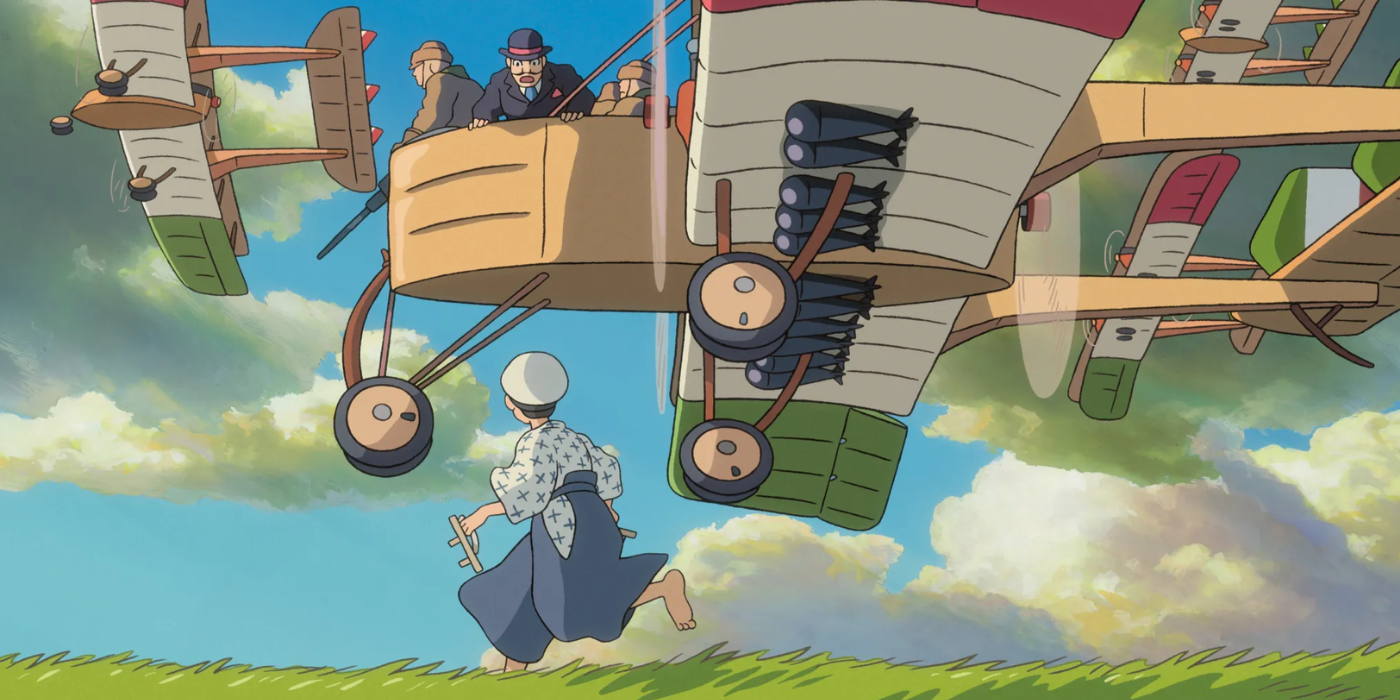 Jiro races with flying Italian planes in The Wind Rises