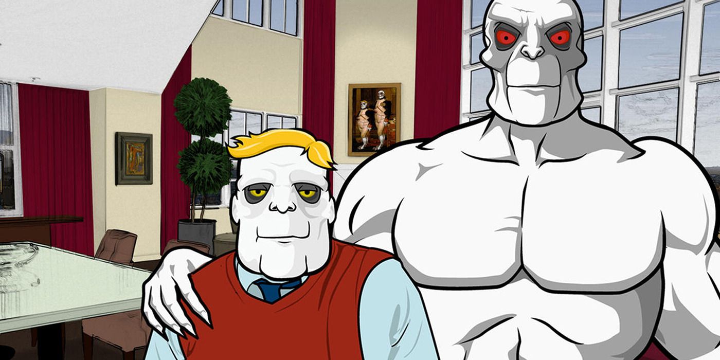 Two people in a house in 'Frisky Dingo'