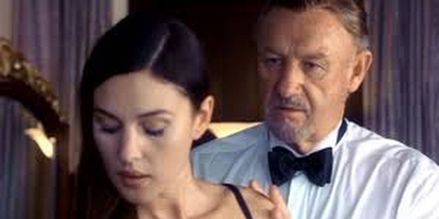 Gene Hackman and Monica Bellucci prepare for a night out in 'Under Suspicion' (2000)