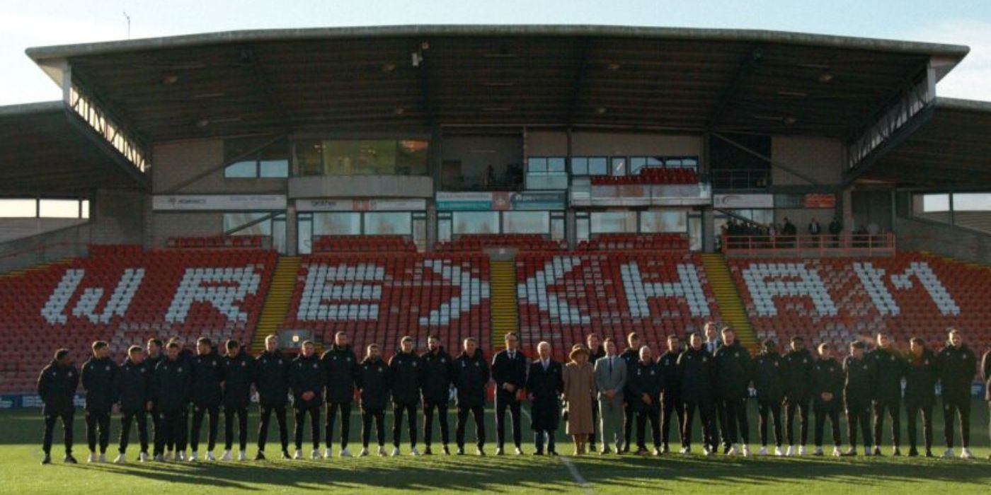 Racecourse Ground, home of Wrexham AFC of 'Welcome to Wrexham.'