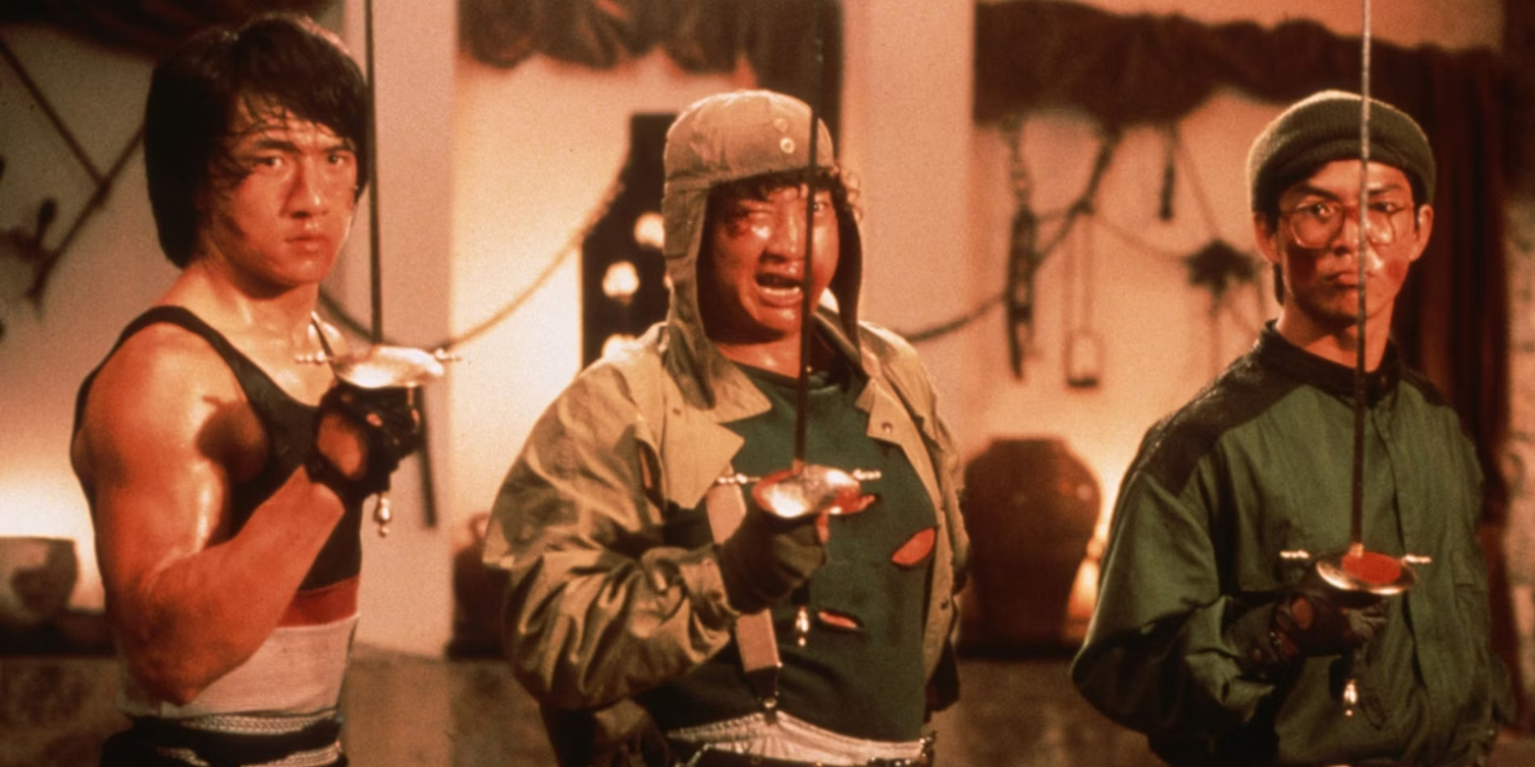 Jackie Chan and Sammo Hung in Wheels on Meals