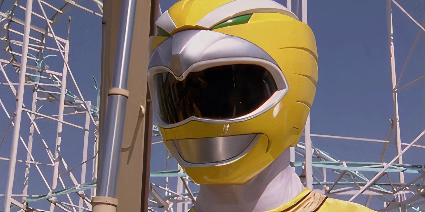 Close-up shot of the Yellow Ranger in Power Rangers Wild Force