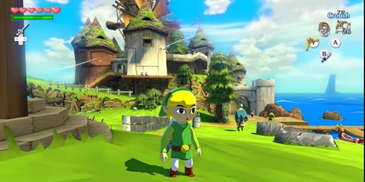 Link in Outset Island in The Legend of Zelda: The Wind Waker