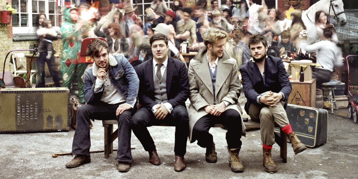 Mumford and Sons on the cover of their second album, 'Babel'