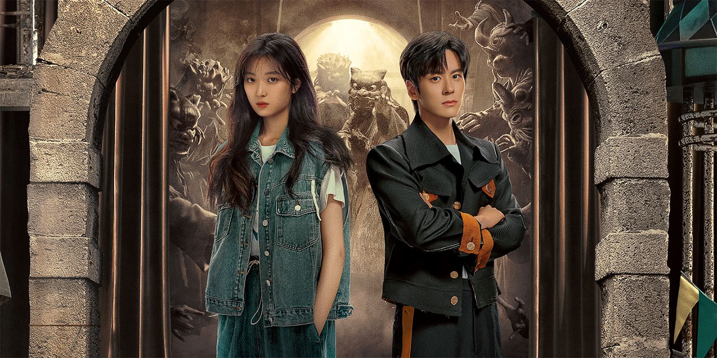 A girl and boy standing in front of an open door in The 19th Floor