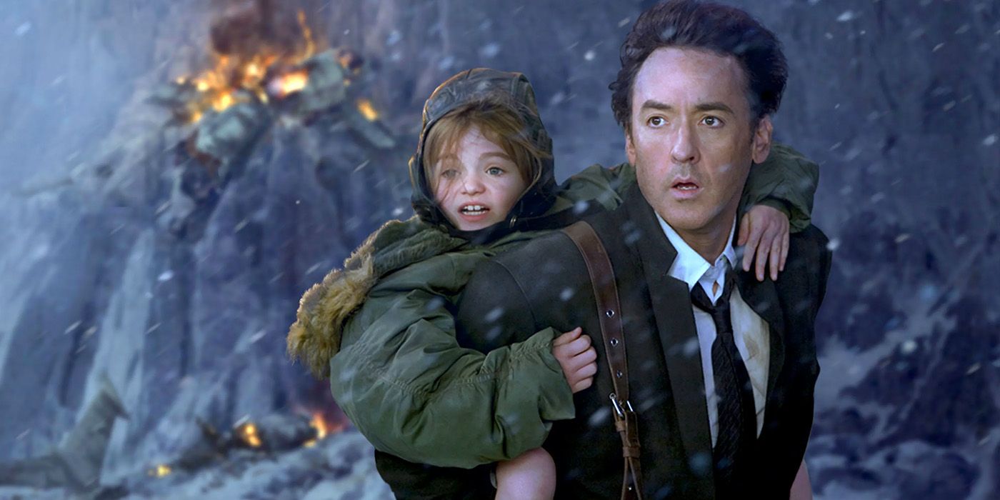 Jackson Curtis (John Cusack) holds his daughter Lilly (Morgan Lily) as the world ends in &lsquo;2012&rsquo;