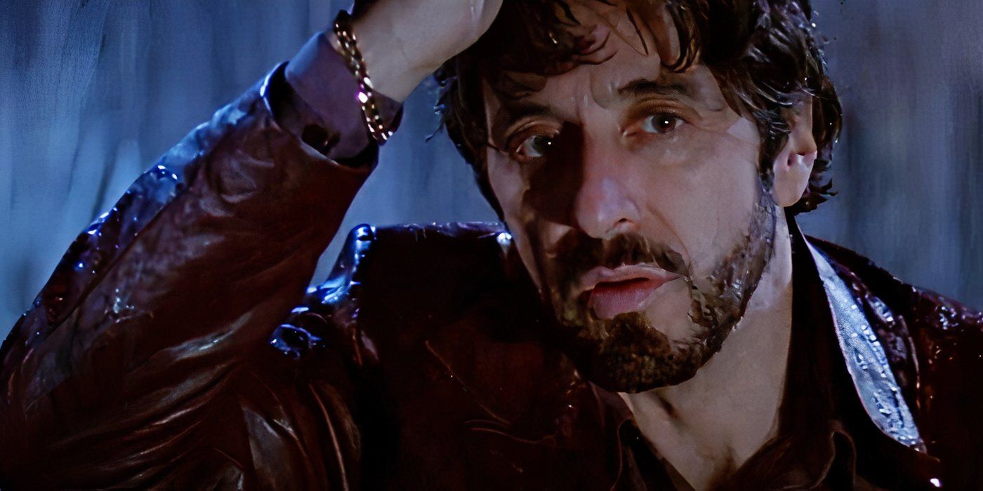 Carlito, played by Al Pacino, thoughtfully looking into the distance. 