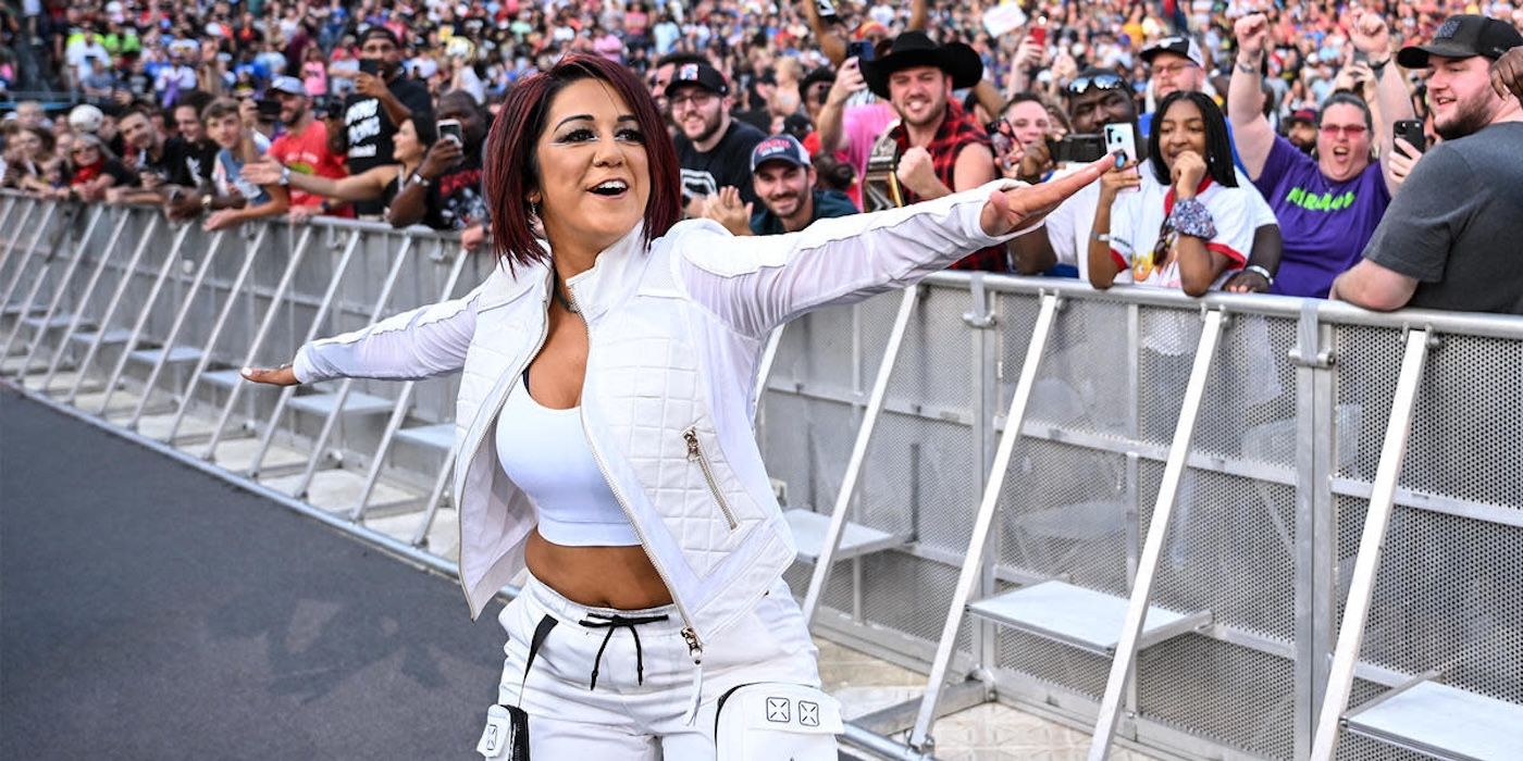 WWE superstar Bayley making her entrance at SummerSlam