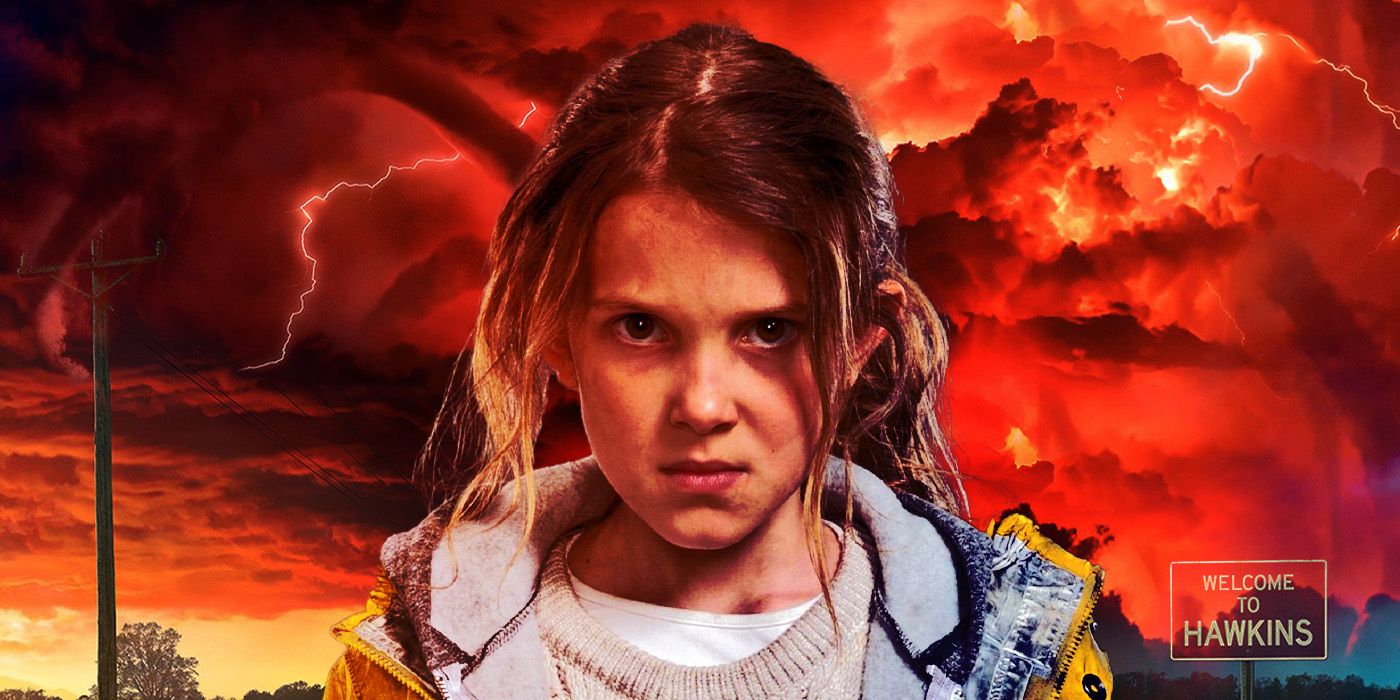 Custom image of Millie Bobby Brown as Madison O&rsquo;Donnell in The Intruder in front of the Mind Flayer from Stranger Things