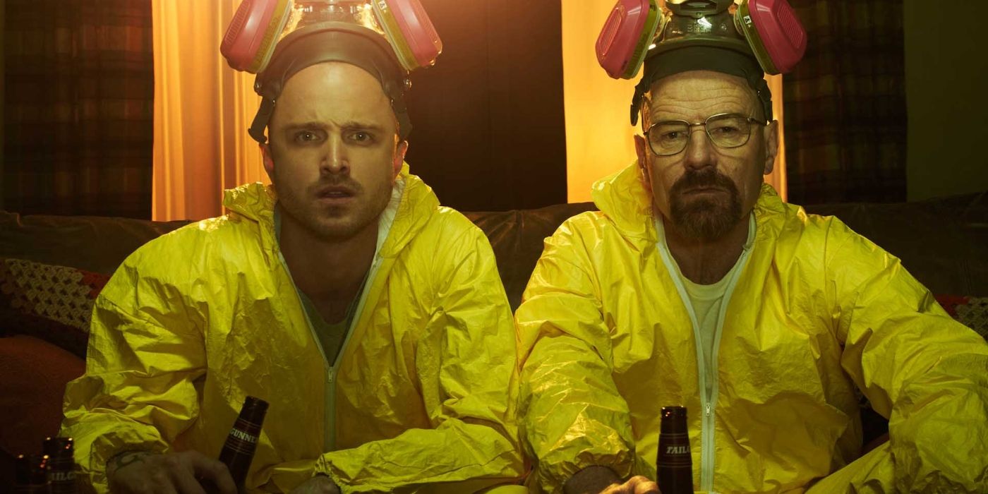 Bryan Cranston as Walter White and Aaron Paul as Jesse Pinkman in Breaking Bad