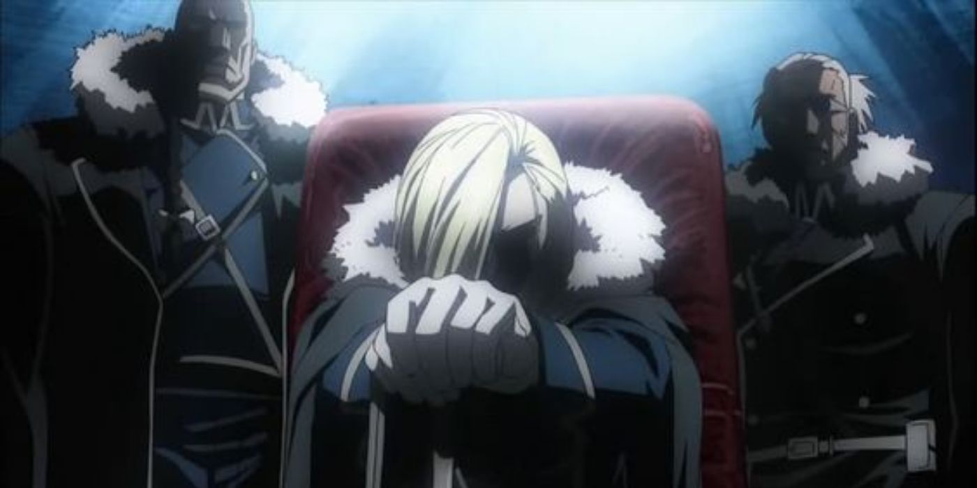 Olivier, Miles, and Buccaneer looking menacing in Fullmetal Alchemist: Brotherhood.
