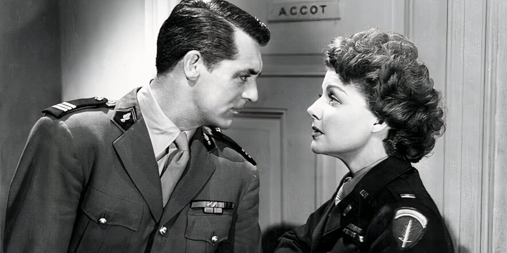 Cary Grant and Ann Sheridan looking at each other in I Was a Male War Bride (1949)
